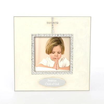 Square Epoxy Frame Crystal Cross