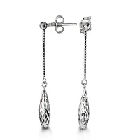 10K White Gold 35mm Earrings