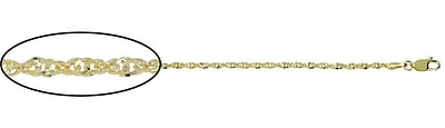 10K Yellow Gold 2.8mm Double Twist Singapore Chain with Lobster Clasp - 22 Inches