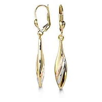 10K Tri Tone Gold 42mm Earrings