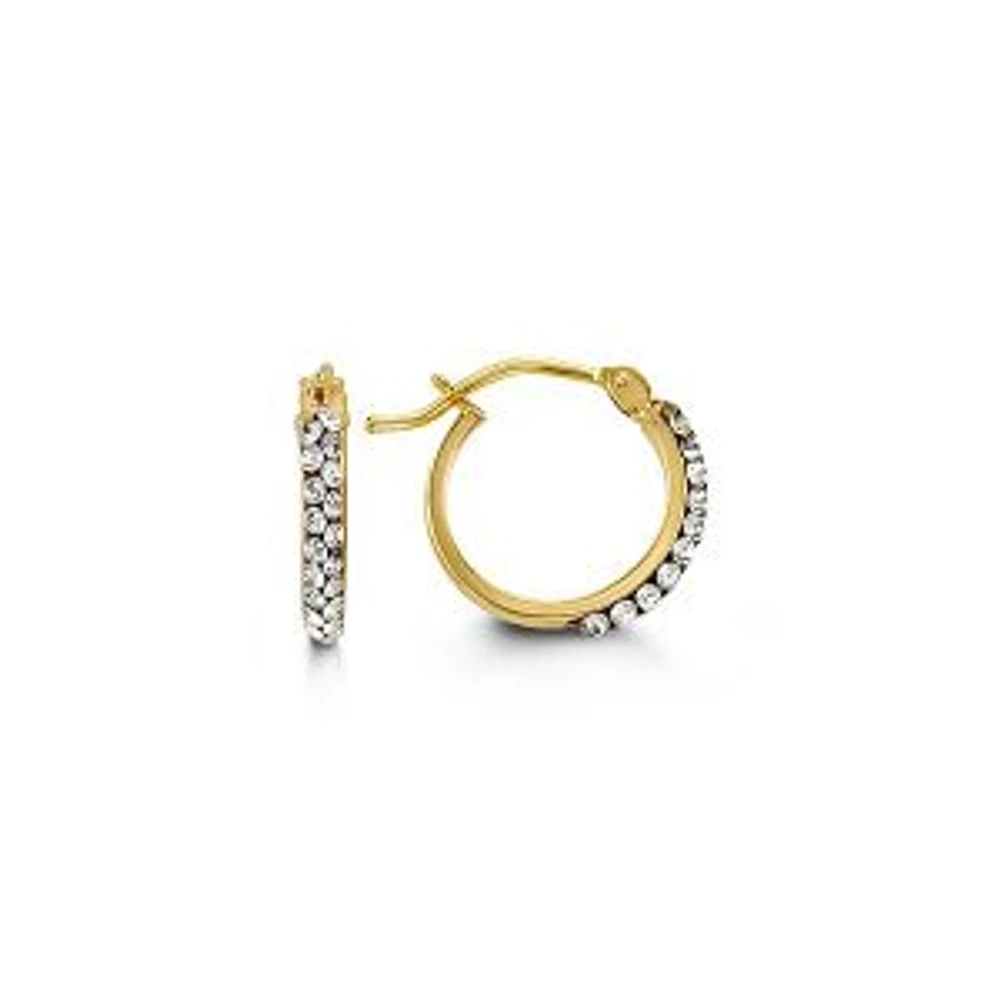 10K Yellow Gold Cubic Zirconia 15mm Earrings