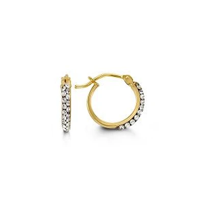 10K Yellow Gold Cubic Zirconia 15mm Earrings
