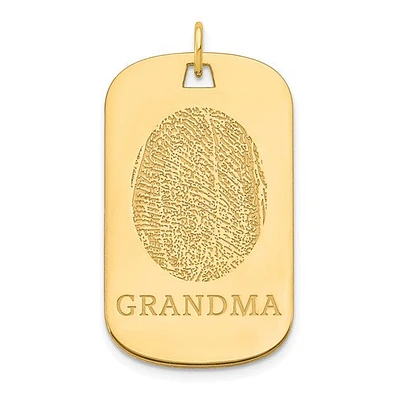 Fingerprint Dog Tag - Sterling Silver