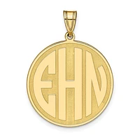 Block Raised Letter Circle Pendants - Sterling Silver