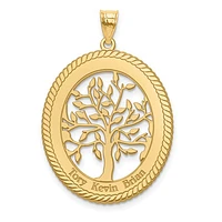 Family Tree Oval Pendant (Up to 3 names) - Sterling Silver