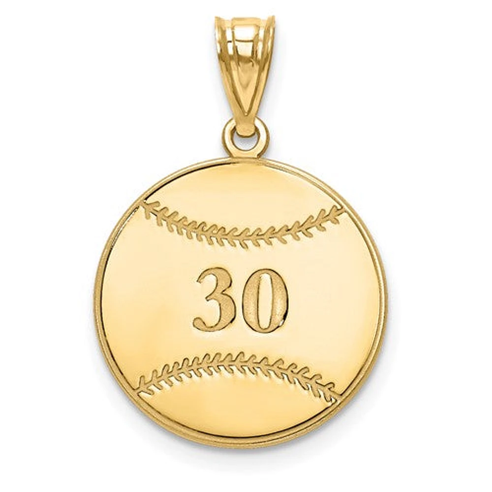 Personalized Baseball Number And Name Pendants - Sterling Silver