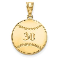 Personalized Baseball Number And Name Pendants - Sterling Silver