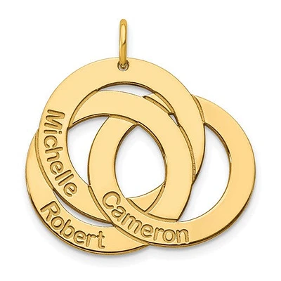 3 Name Circle Charm - Sterling Silver
