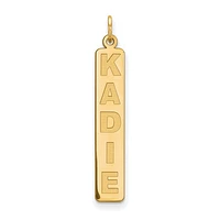 Personalized Vertical Block Letter Bar Charms - Sterling Silver