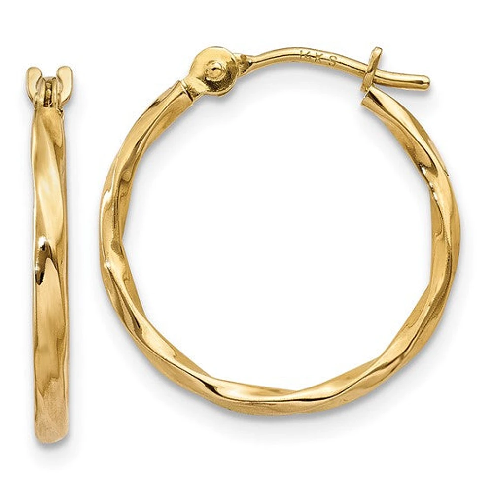 10k Twist Hoop Earrings