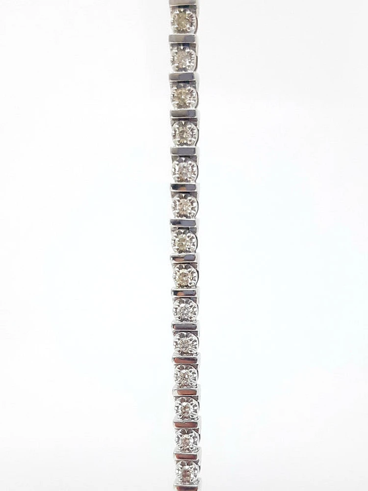 10K White Gold 2.00cttw Diamond Tennis Bracelet, 7"