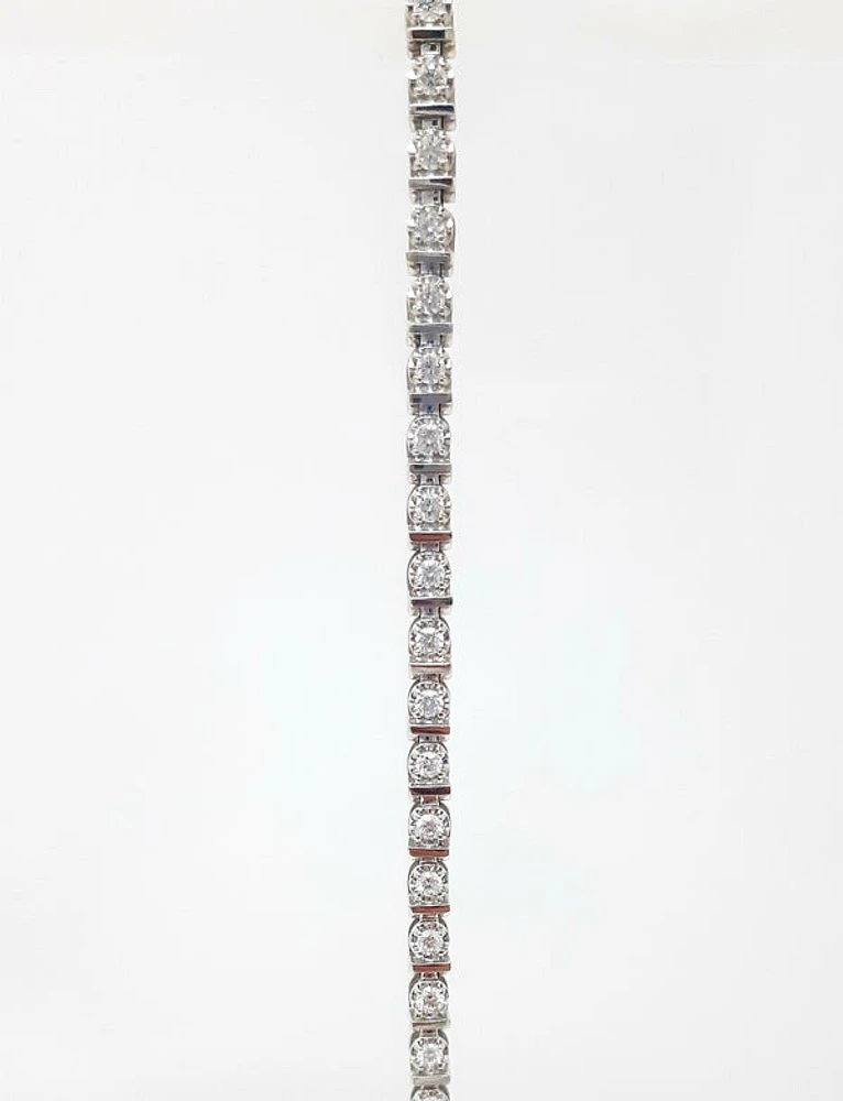 10K White Gold 2.00 cttw Diamond Tennis Bracelet
