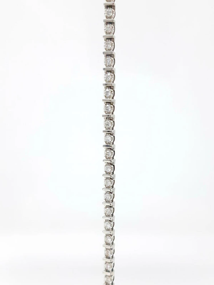 10K White Gold 1.50 Carat Diamond Tennis Bracelet, 7"
