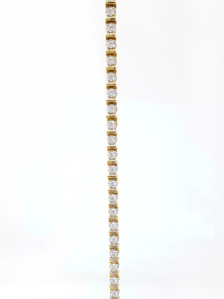10K Yellow Gold 1.00cttw Diamond Tennis Bracelet, 7"