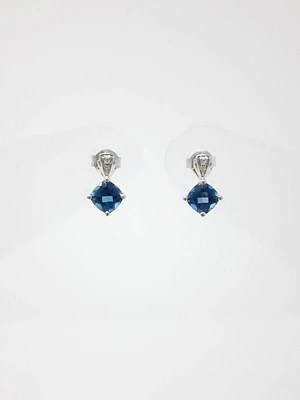 London Blue Topaz and Diamond Earrings