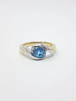 Blue Topaz and Diamond Ring