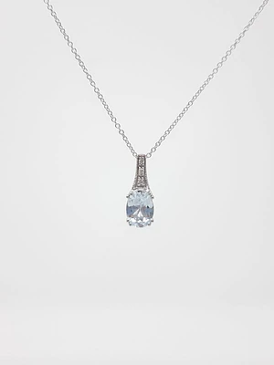 Aquamarine and Diamond Pendant