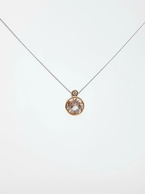 Morganite and Diamond Pendant