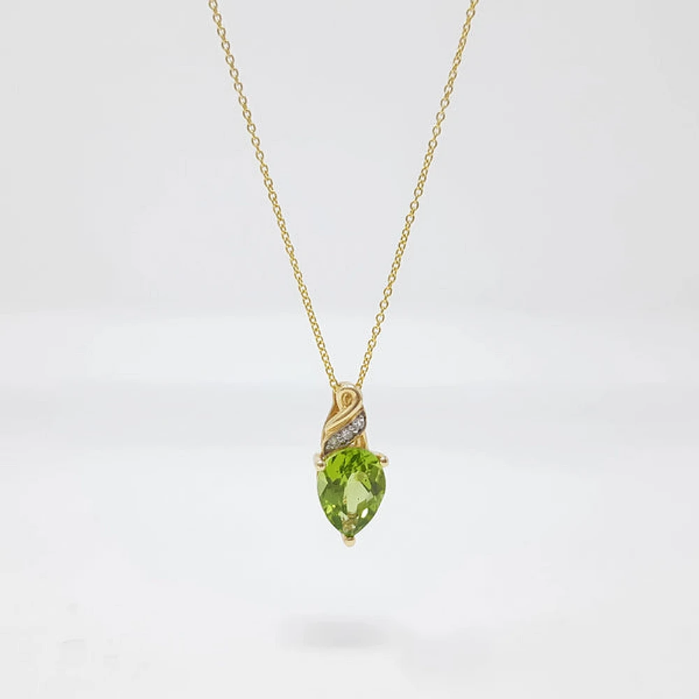 Peridot and Diamond Pendant