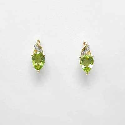 Peridot and Diamond Earrings
