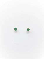 14K Yellow Gold Emerald Stud Earrings
