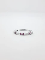 14K White Gold Ruby and Diamond Infinity Ring