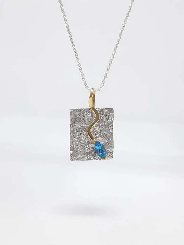 Silver and Blue Topaz Pendant