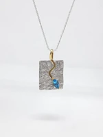 Silver and Blue Topaz Pendant