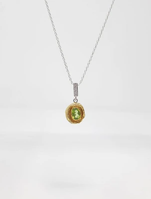 Silver and Peridot Pendant