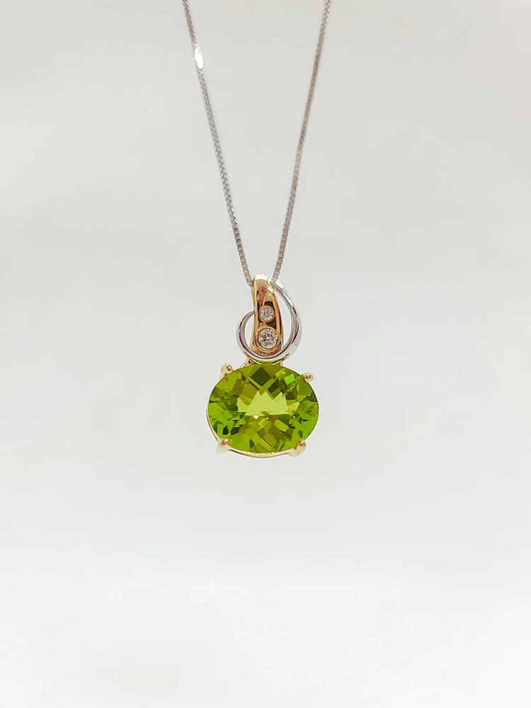Peridot & Diamond Pendant