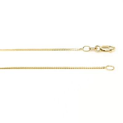 10K Gold Box Chain - 1 mm with Lobster Clasp Various Length