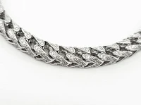 Sterling Silver & Cubic Zirconia Franco Chain - 22" / plated