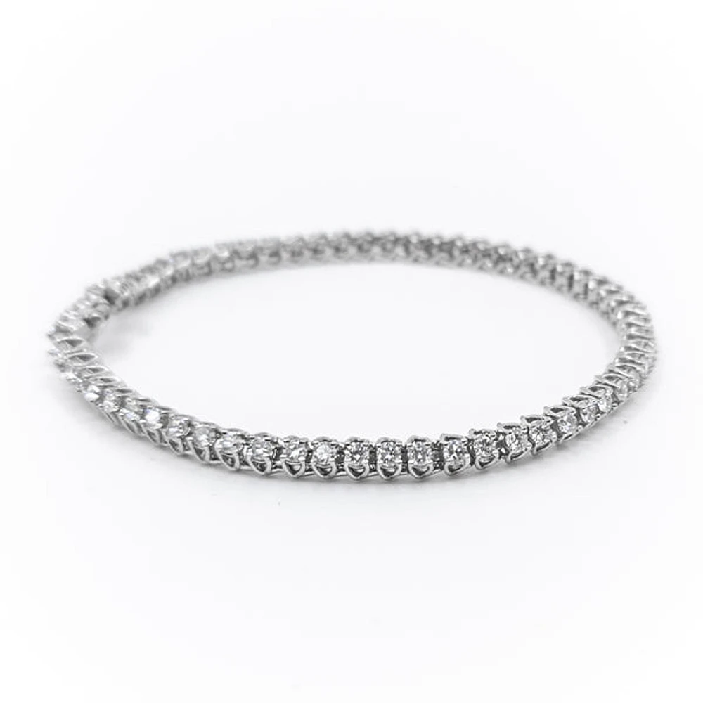14K White Gold 3.0cttw Lab-Grown Diamond Tennis Bracelet