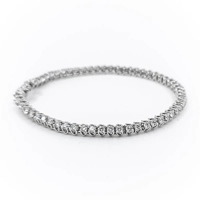 14K White Gold 3.0cttw Lab-Grown Diamond Tennis Bracelet