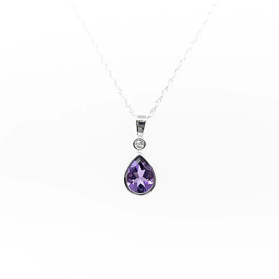 Amethyst & Diamond Pendant