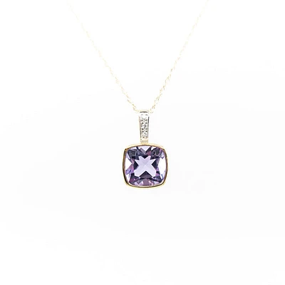 Amethyst & Diamond Pendant