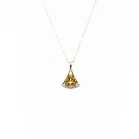 10K Yellow Gold Citrine and Diamond Pendant