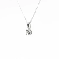 10K White Gold Diamond Pendant
