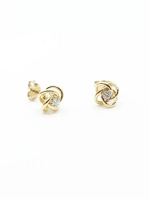 10K Yellow Gold 0.10cttw Canadian Diamond Earrings