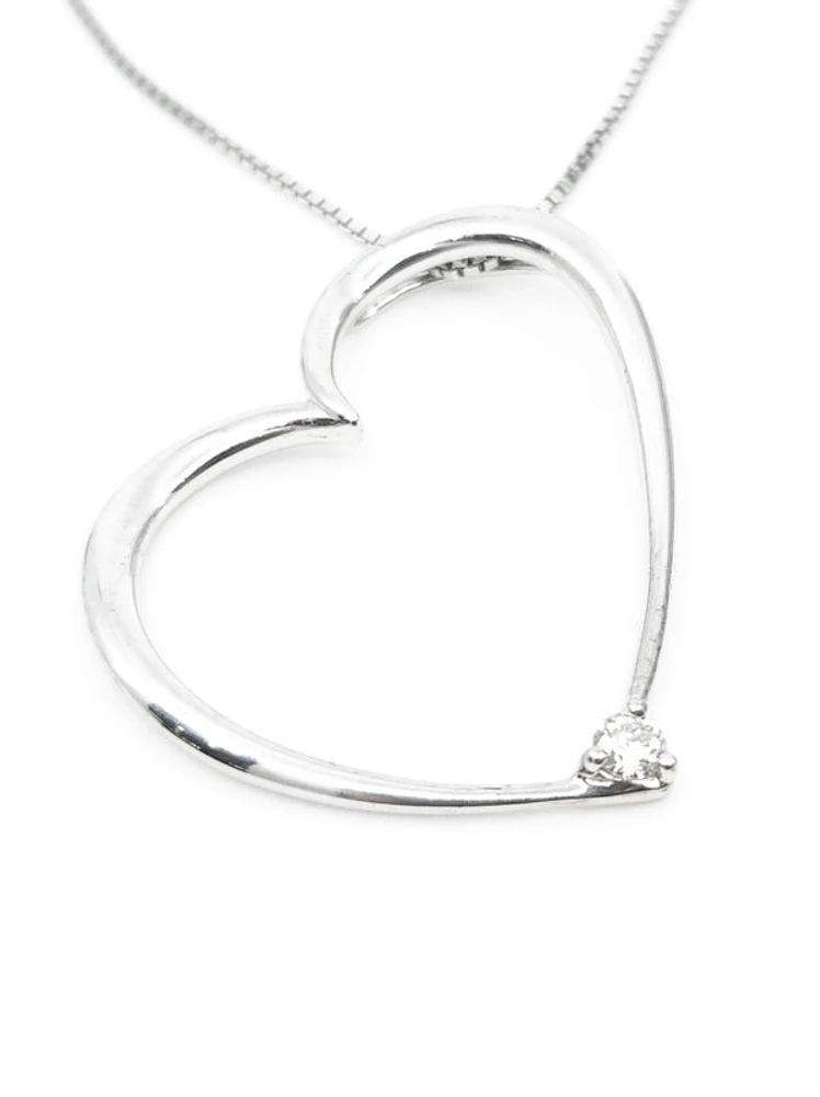 Sterling Silver 0.08cttw Canadian Diamond Necklace, 18”