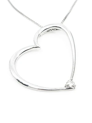 Sterling Silver 0.08cttw Canadian Diamond Necklace, 18”