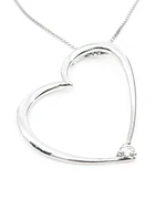 Sterling Silver 0.08cttw Canadian Diamond Necklace, 18”
