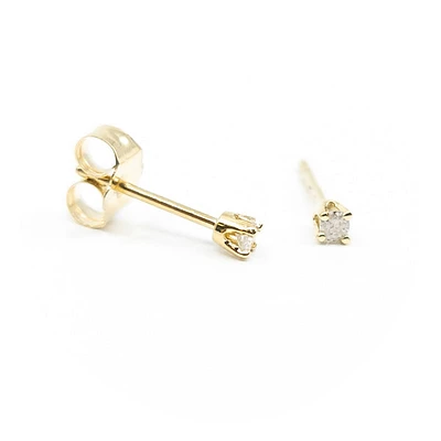 14K Yellow Gold Diamond Studs