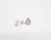 10K White Gold Canadian Diamond 0.08cttw Earrings