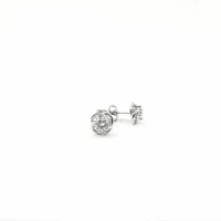 925 Sterling Silver 5mm Cubic Zirconia Knot Stud - 8mm x 8mm