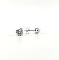 925 Sterling Silver 9mm Round Cubic Zirconia Stud Earrings