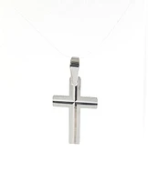 10K White Gold Cross Charm - 13mm x 9mm