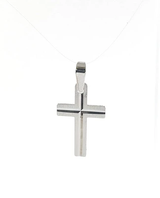 10K White Gold Cross Charm - 23mm x 13mm