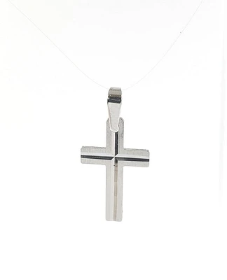 10K White Gold Cross Charm - 16mm x 10mm