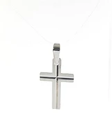 10K White Gold Cross Charm - 16mm x 10mm